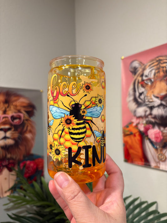 16oz acrylic Bee Honey Drip