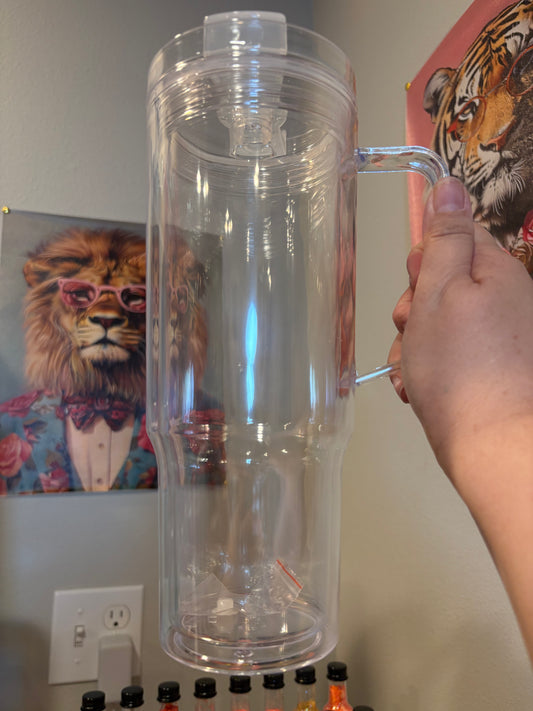 40oz acrylic snow globe tumbler